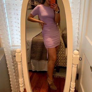 Form fitting purple dress